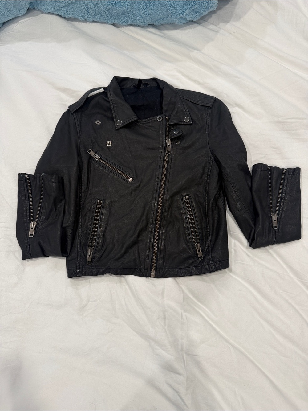 Topshop Black Leather Moto Jacket